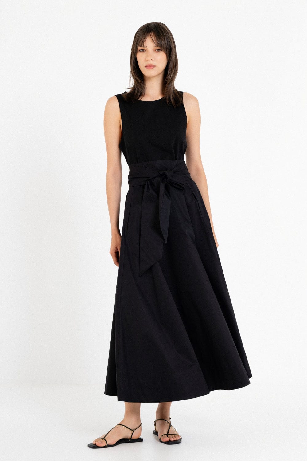 sleeveless ruched midi dress Black Sleeveless Square Neck Lace Up Cut Out Ruched Midi Dress Small