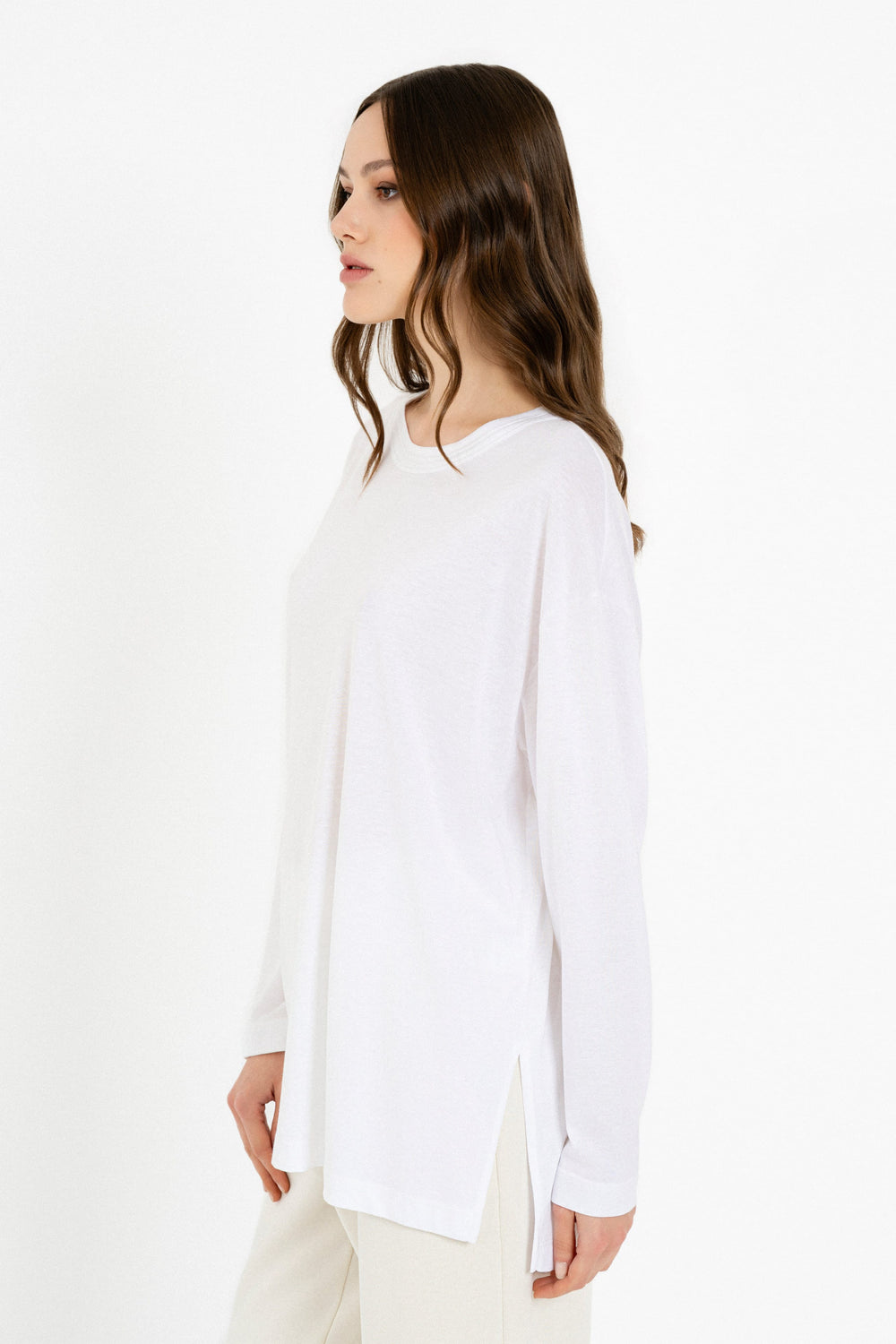 Philosophy Organic Jersey Oversized Μπλούζα Άσπρη BL12073