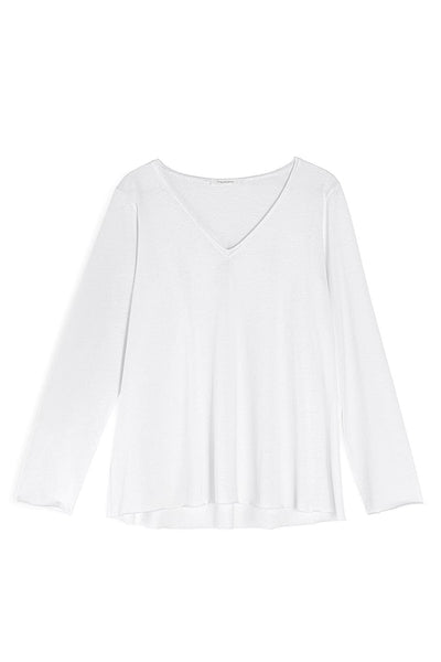 Philosophy Organic Cotton Top Basic V-Neck  Μπλούζα Άσπρη BL1510