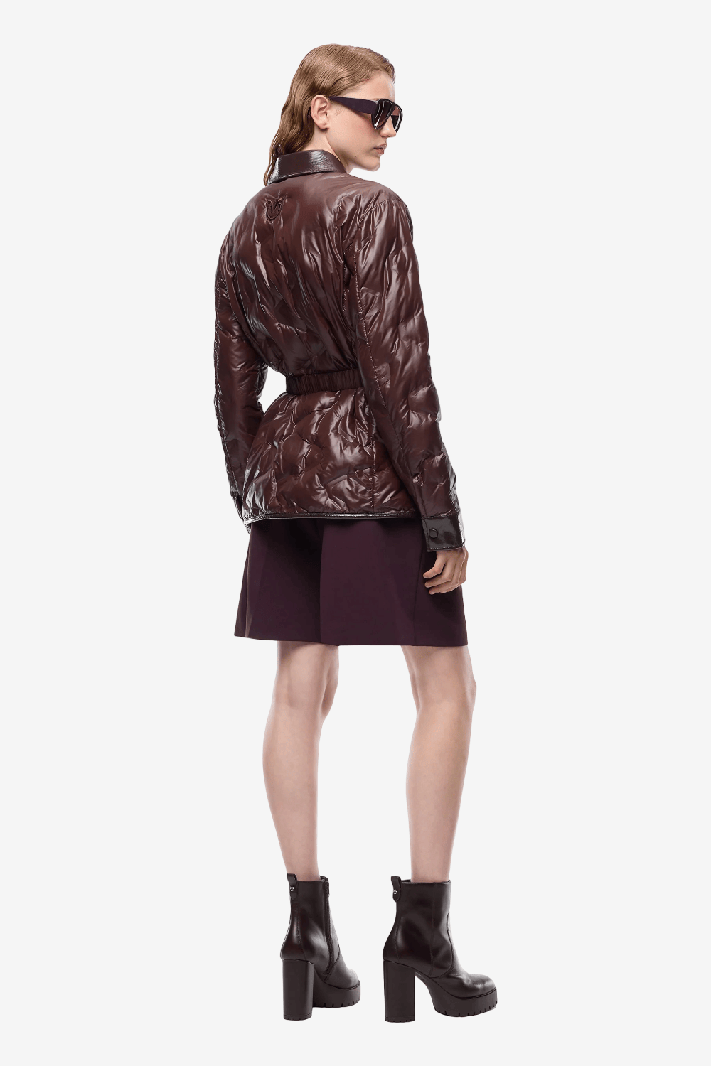 Pinko Dipladenia Semi-gloss Fabric Jacket with Bordeaux Lining 107163 A3FI L72
