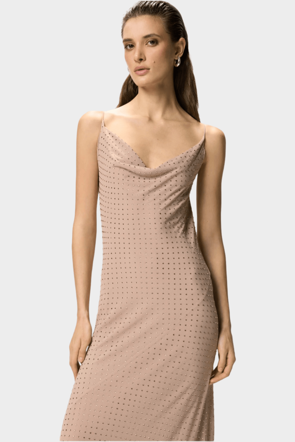 strapless open back dress Pinko Farro Long Slip Dress Beige 106299 A32X Q24 – beautycollection.gr