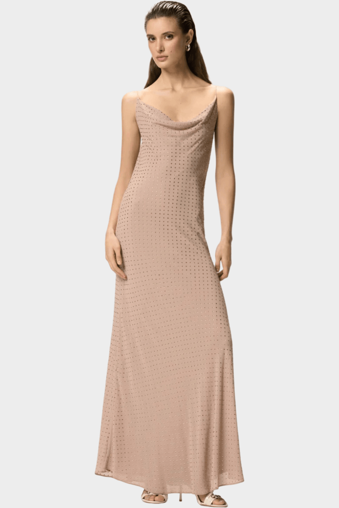 Pinko Farro Long Slip Dress Beige 106299 A32X Q24 – beautycollection.gr