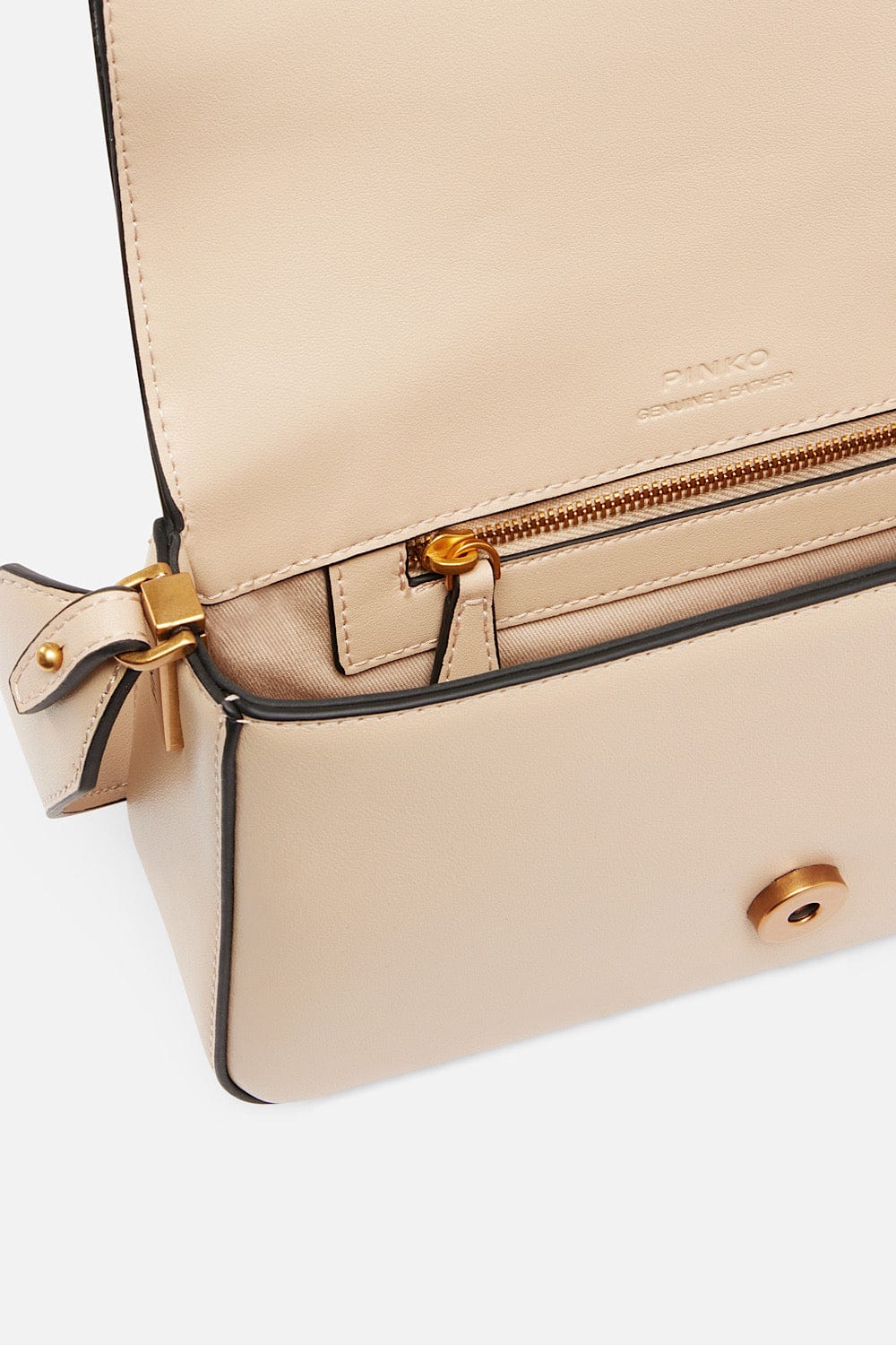 pinko ベージュ フード付き Pinko Love One Mini Slouchy Leather Bag Beige 104340 A0QO C50Q