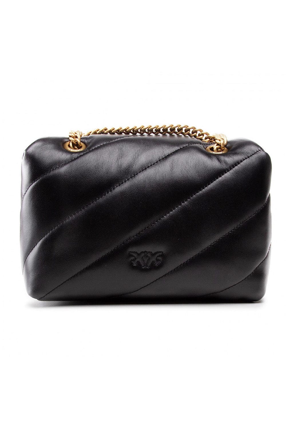 Pinko Love Puff Classic Black Shoulder Bag with Gold Buckle 100038 A0F2 Z99Q