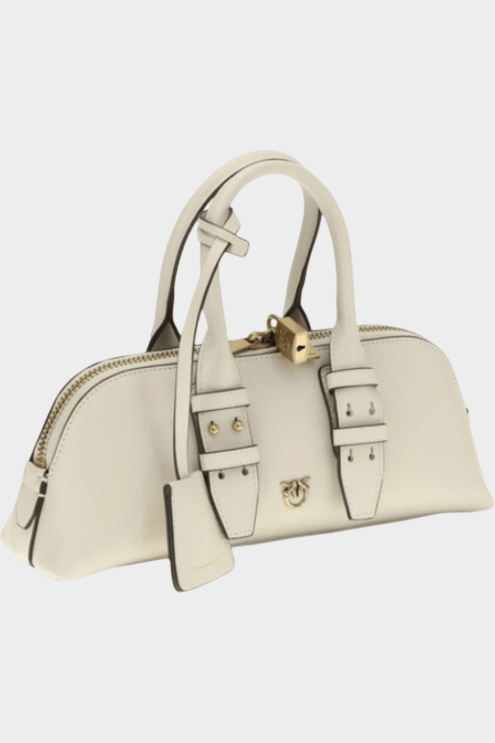 Pinko Bowling Small Leather Escape Handbag White 105334 A0QO Z14Q
