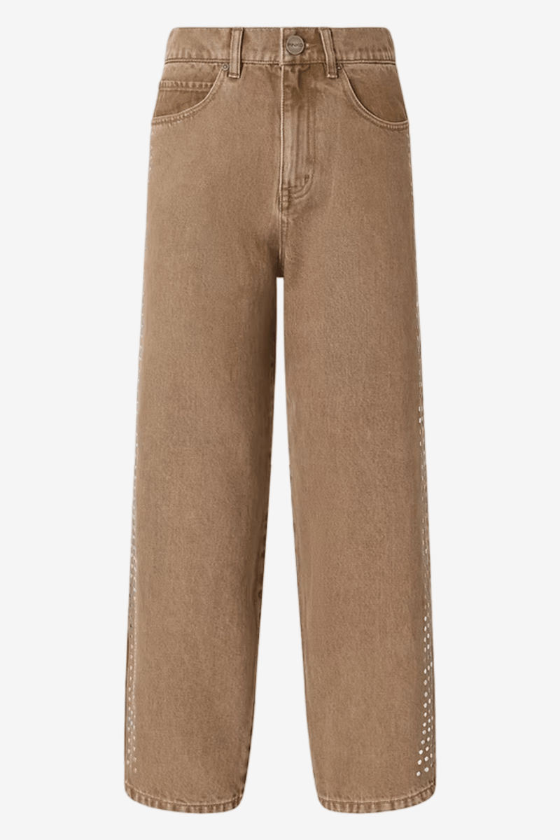 Pinko Estelle Barrel-Fit Bull Denim Παντελόνι Μπεζ 103857 A3JM C88