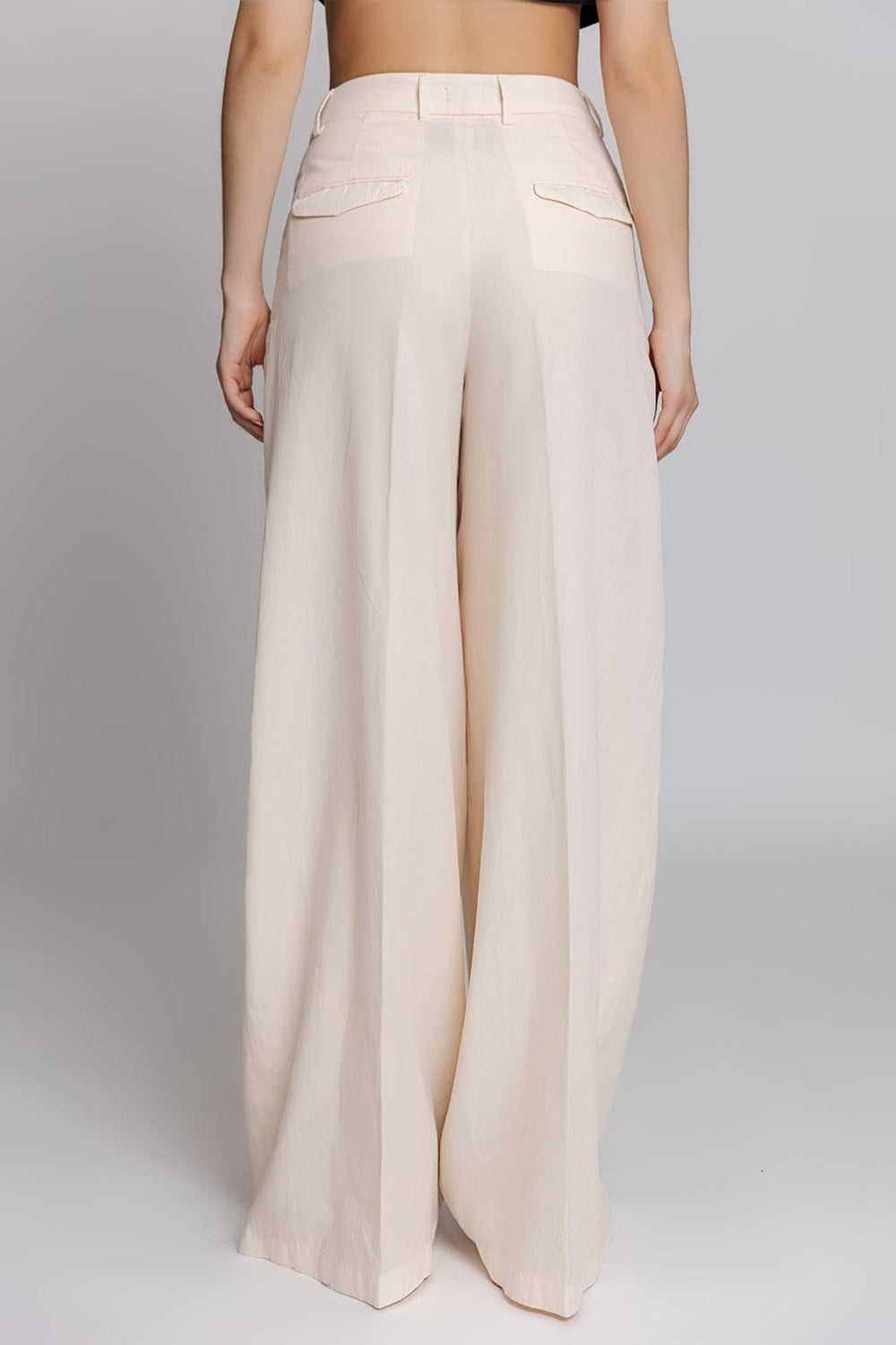 Pinko Psycho Palazzo Ecru Pants 103509 A1W4 P97