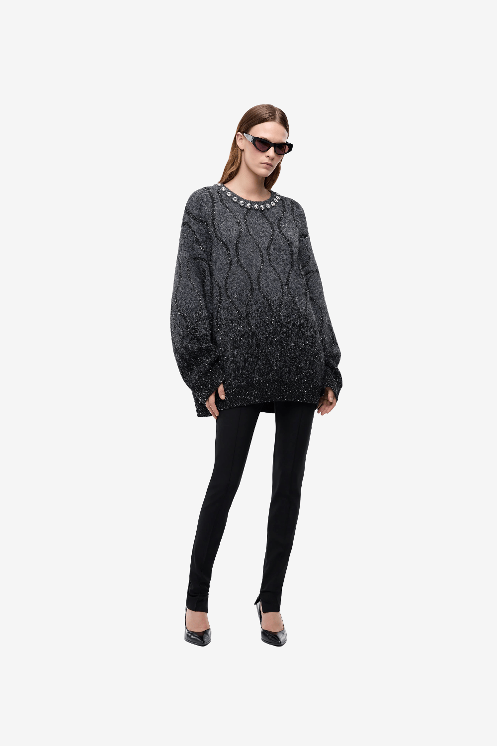 Pinko Renault Long-Sleeved Knitted Top Grey 107855 A3OZ IZK