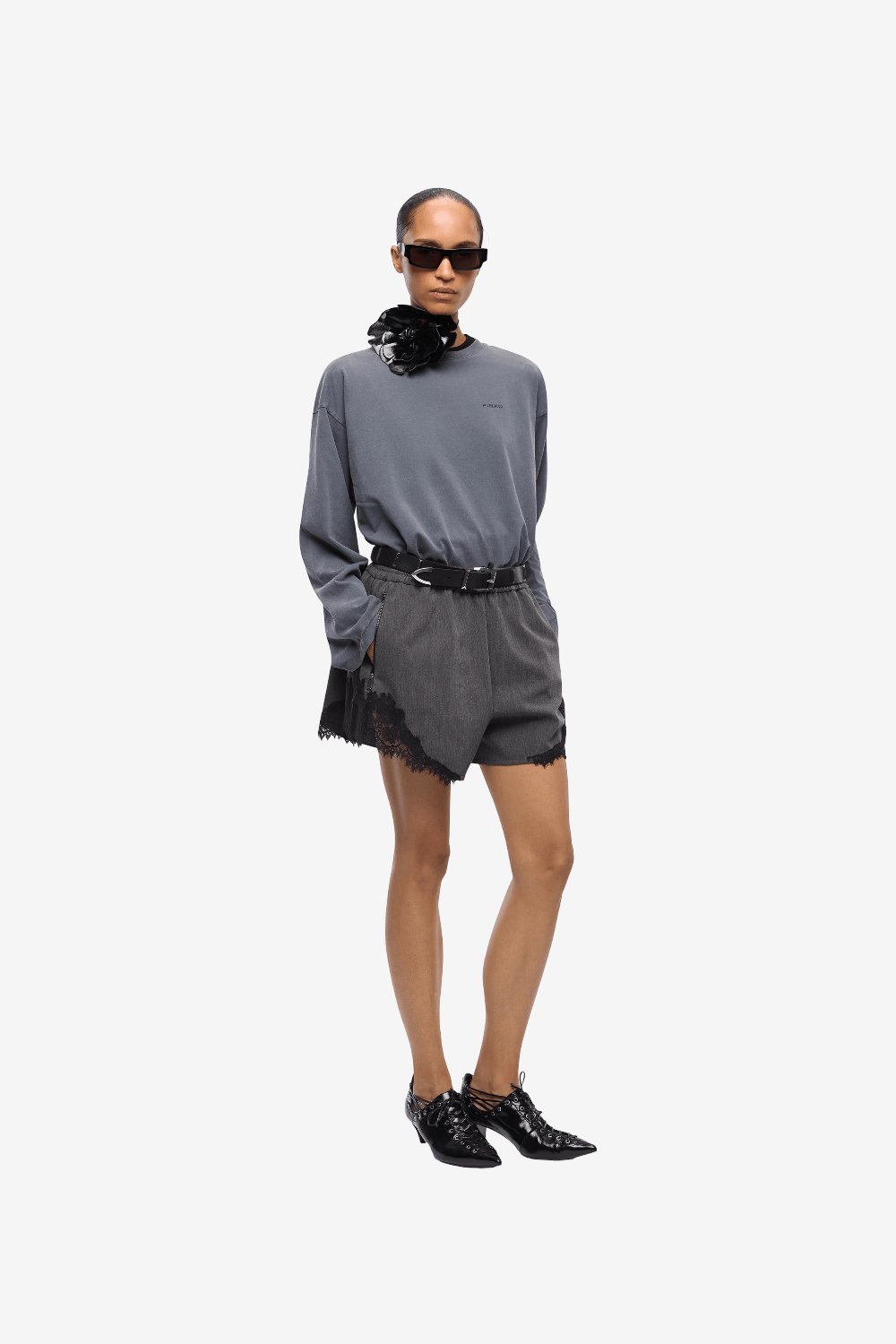 Pinko Resia Μακρυμάνικη Μπλούζα Γκρι 107480 A3KF Z98