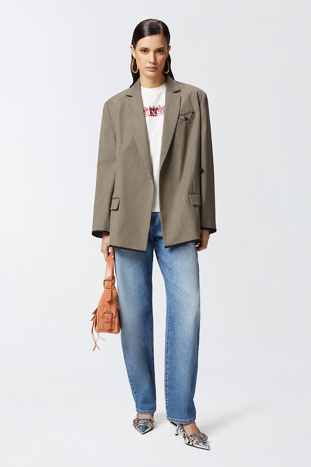 Pinko Trapani Flame and Logo-Print T-shirt Άσπρο 105050 A2D6