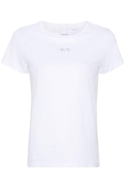 Pinko Bussolotto Short-Sleeved Cotton T-shirt Άσπρο 100355 A1NW Z04