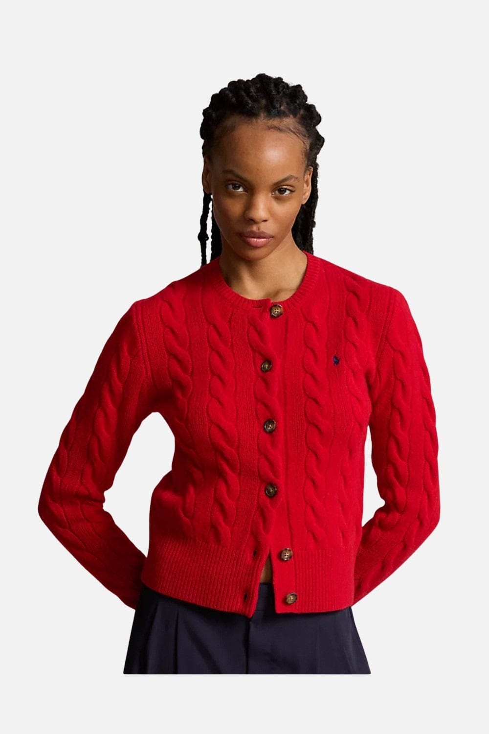 Polo Ralph Lauren Buttoned Wool-Blend Cardigan Red 211910443017