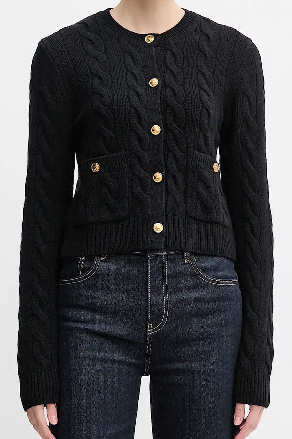 Polo Ralph Lauren Cable Wool-Cashmere Black Cardigan 211978312001