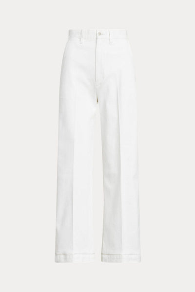 Polo Ralph Lauren Chino Wide-Leg Παντελόνι Άσπρο 21187398002