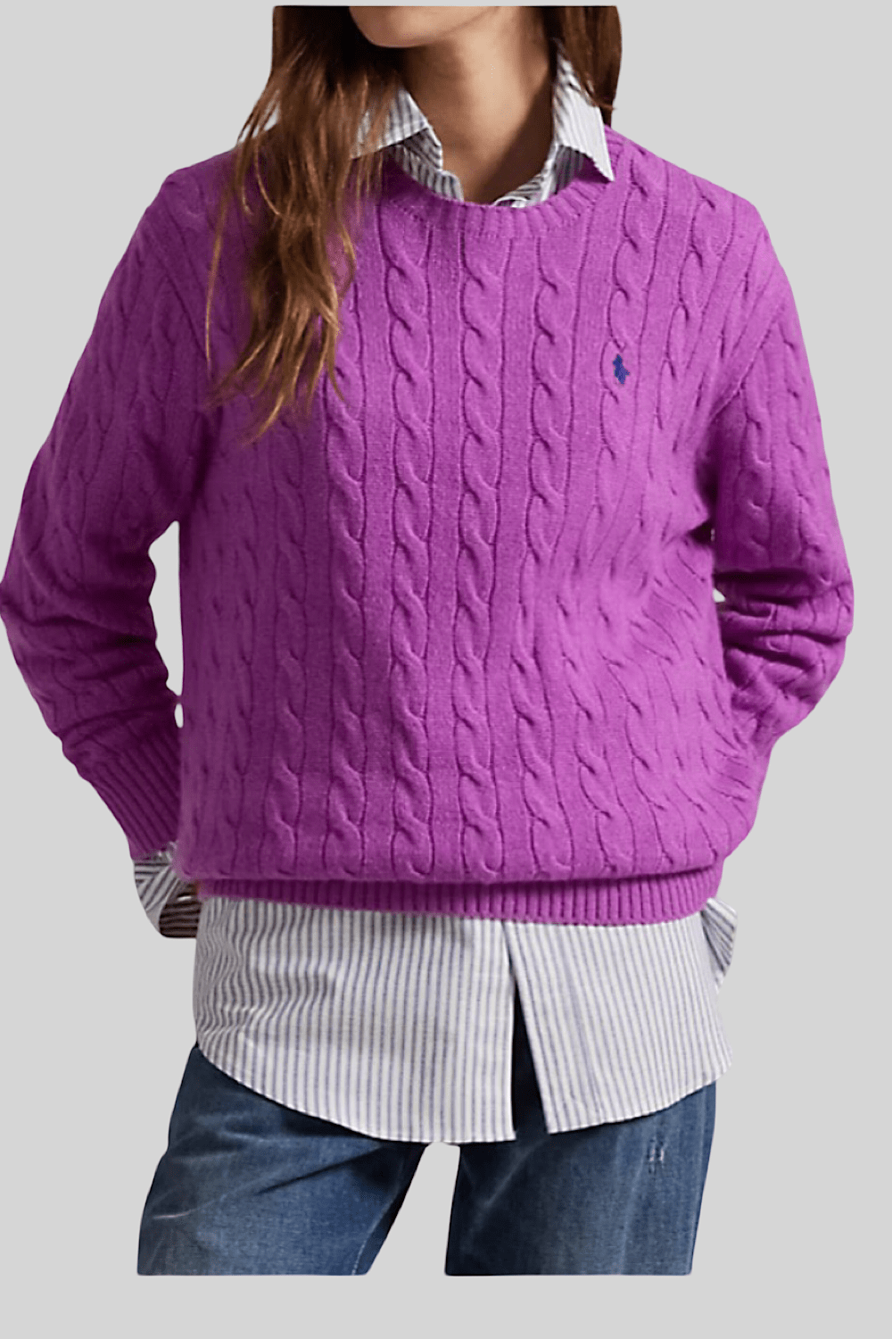 Polo Ralph Lauren Cable Wool-Cashmere Sweater Purple 211972115005