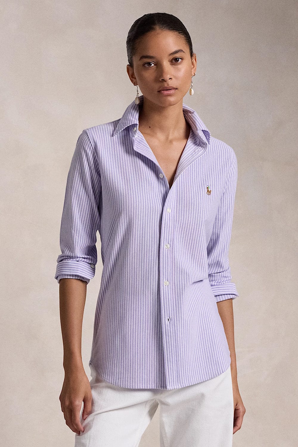 Polo Ralph Lauren Striped Oxford Cotton Shirt Purple 211910131007
