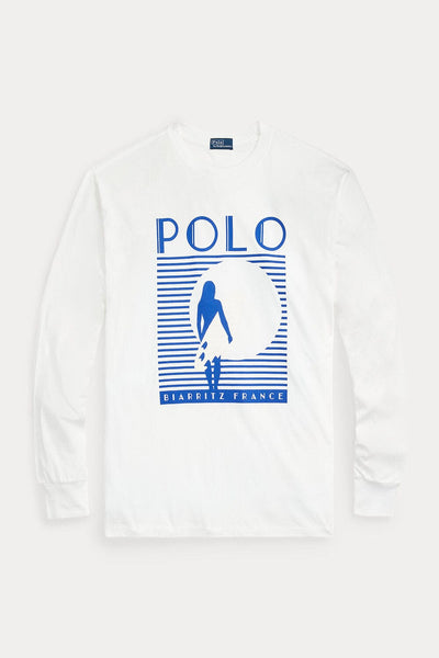 Polo Ralph Lauren Graphic Logo Μακρυμάνικη Μπλούζα Άσπρη 211924210001