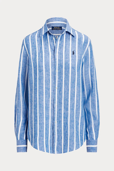 Polo Ralph Lauren https Relaxed Fit Striped Linen Πουκάμισο Μπλε/Άσπρο 211910644007