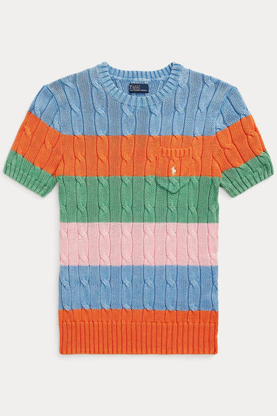 Polo Ralph Lauren Striped Cable Short-Sleeve Jumper Multi 211935307001