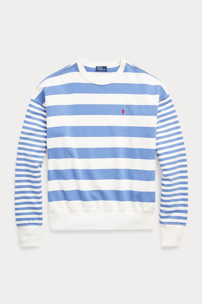 Polo Ralph Lauren Striped Organic Cotton Terry Sweatshirt Μπλε 211924302001
