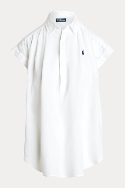Polo Ralph Lauren Linen Popover Αμάνικο Πουκάμισο Άσπρο 211935131001