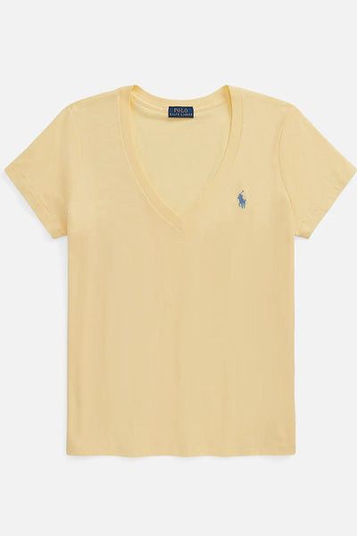 Polo Ralph Lauren Cotton Jersey V-Neck T-Shirt Κίτρινο 211902403012