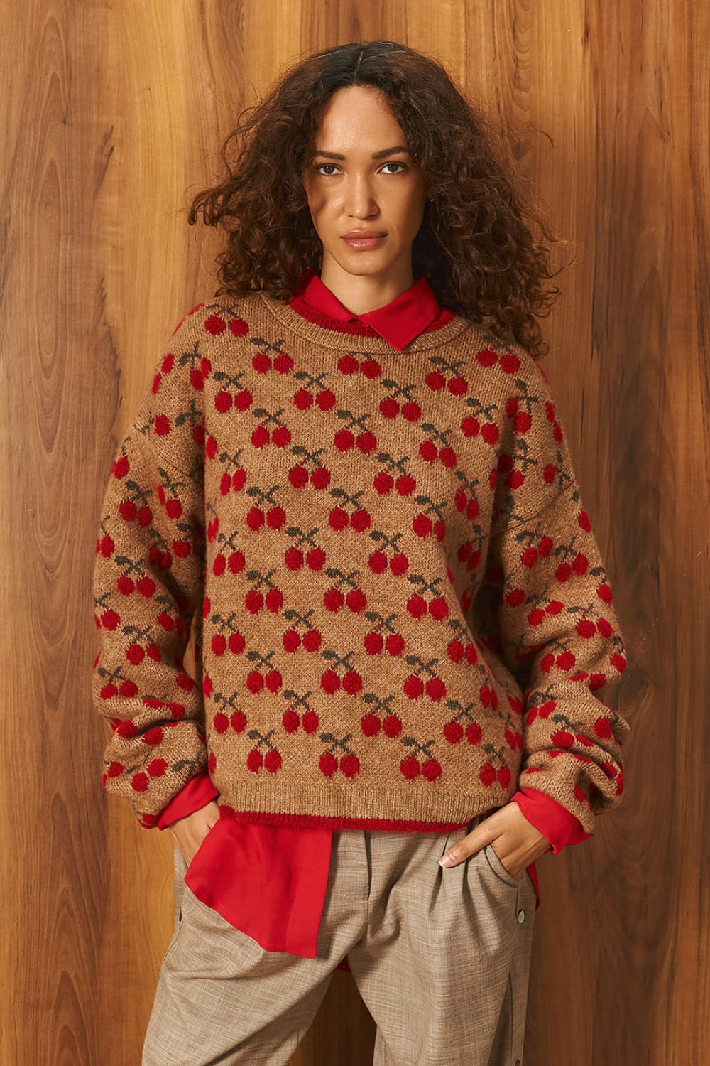 Tailor Made Πλεκτό Πουλόβερ Camel TM0862