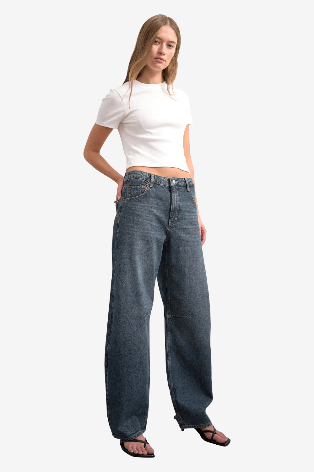 Topshop Barrel Fit Jeans Παντελόνι Μπλε 31001578