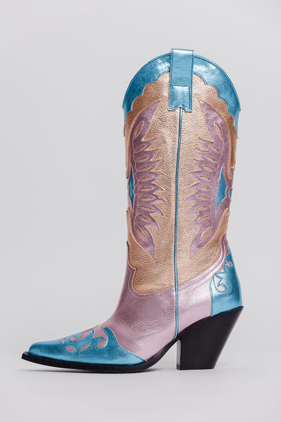 Toral Elcat Δερμάτινες Μπότες Ροζ/Μπλε TL-Far Boot