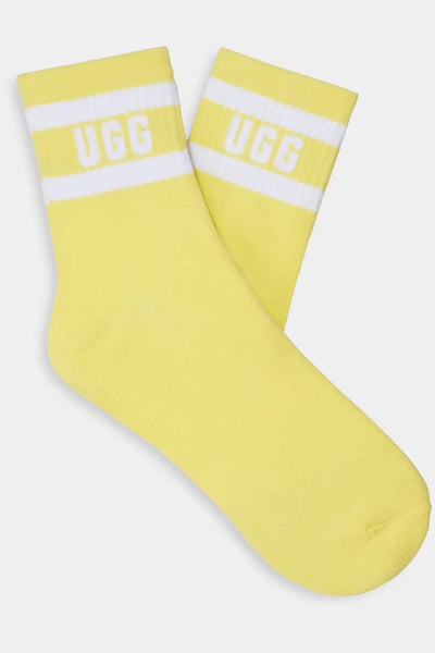 Ugg Australia Dierson Logo Quarter Κάλτσες Κίτρινο/Άσπρο 1131332