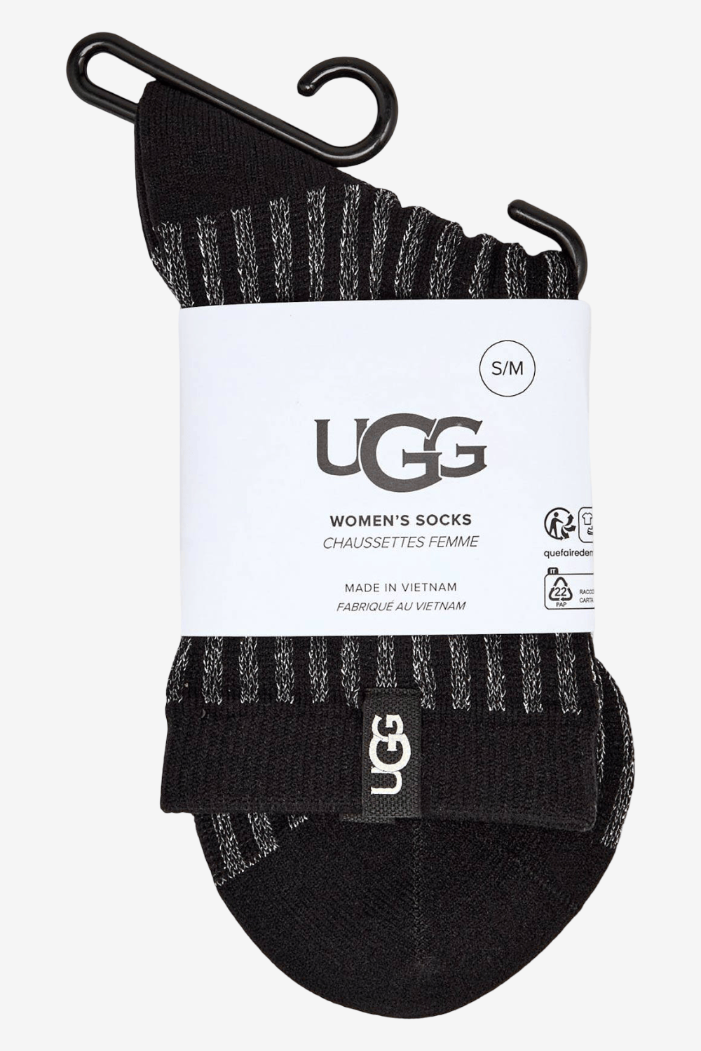 Ugg Australia Plora Shimmer Quarter Sock Black 1180713