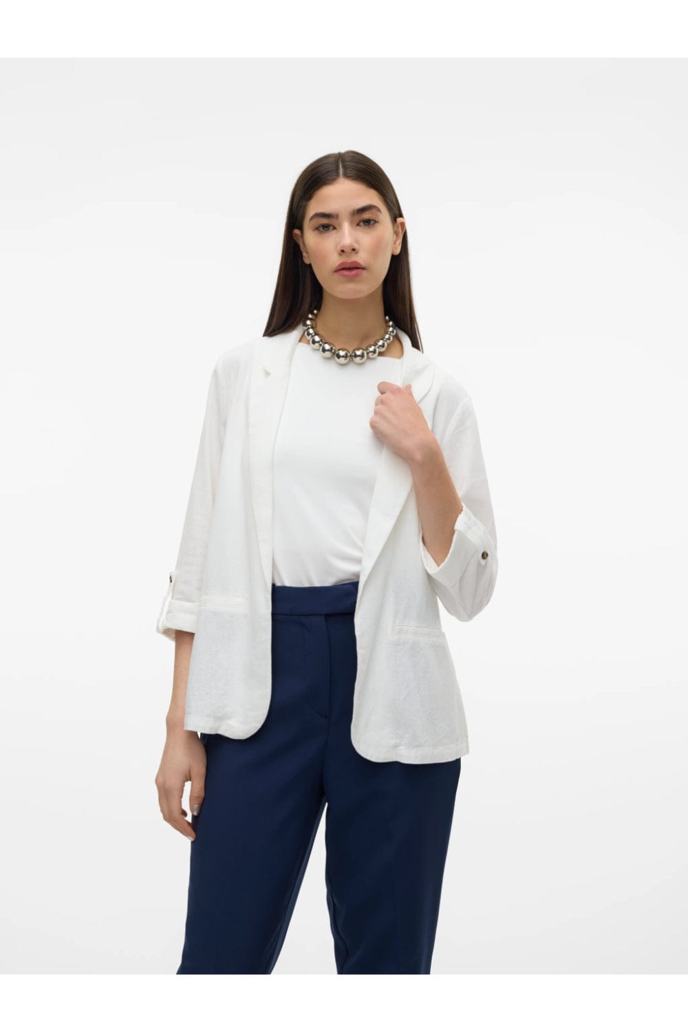 Vero Moda Jesmilo Σακάκι Λινό Άσπρο 10279700
