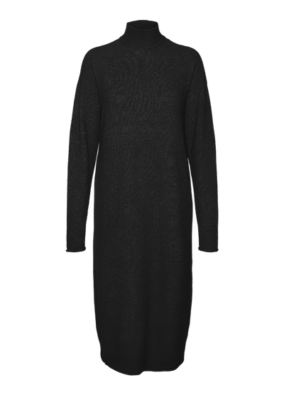 Vero Moda Midi Πλεκτό Φόρεμα Μαύρο 10291260
