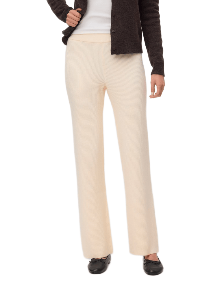 Vero Moda Lux Gold Knitted Trousers Ecru 10345717