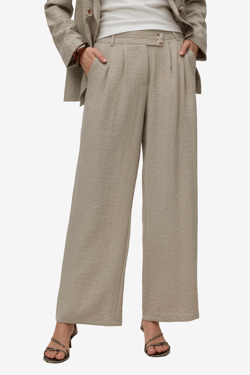 Vero Moda Aware Braelyn Παντελόνι Μπεζ 10344943
