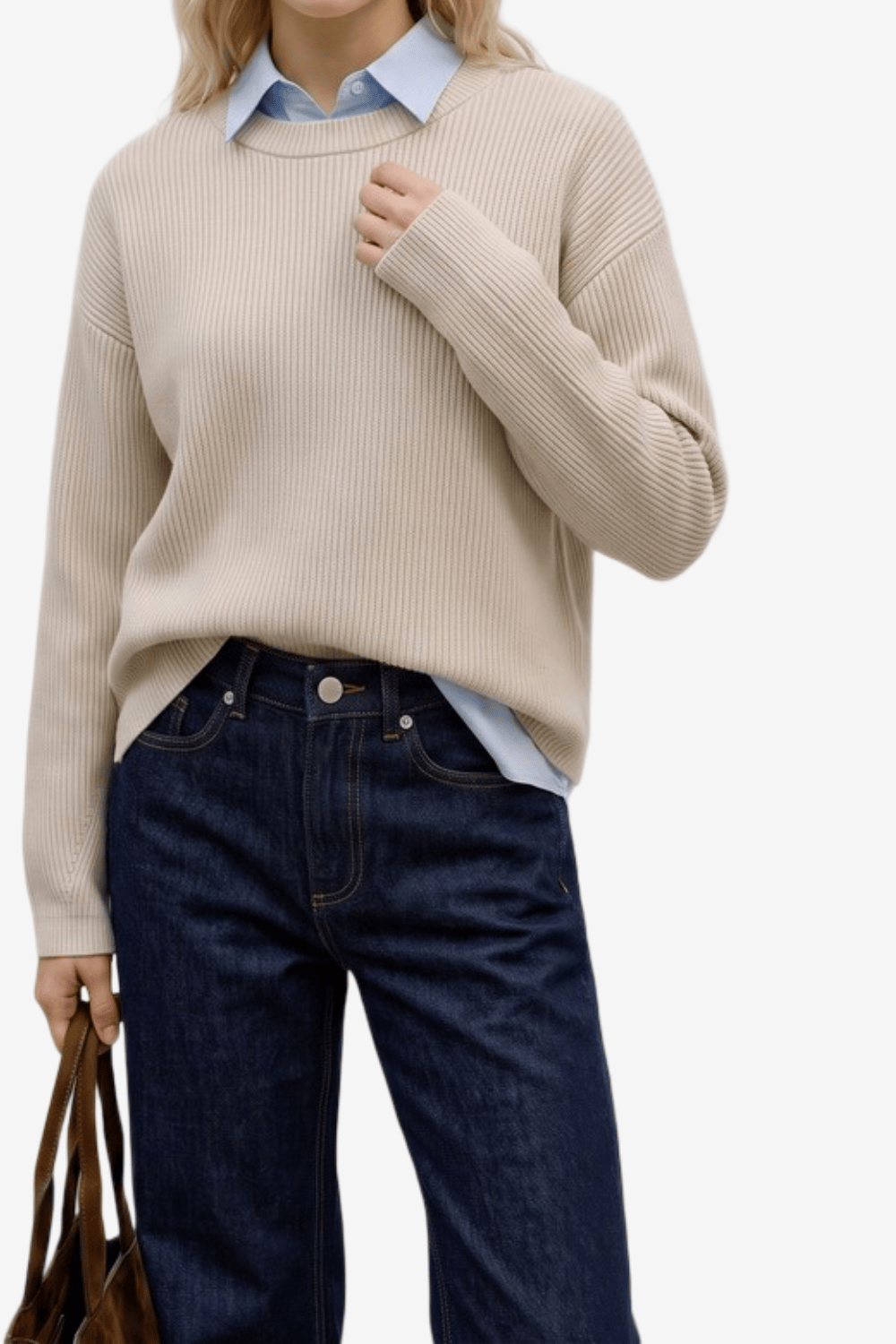 Vero Moda Lux Gold Πλεκτή Μπλούζα Εκρού 10347043
