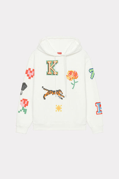 Kenzo Pixel Hoodie Sweatshirt Άσπρο FD52SW0144MC.02