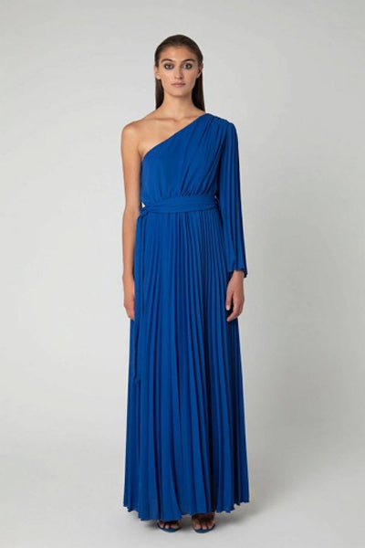Desiree Πλισέ Φόρεμα με Ένα Μανίκι Μπλε 08.37017