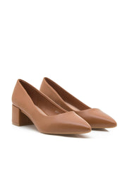 Low Heels with Square Heel / Camel
