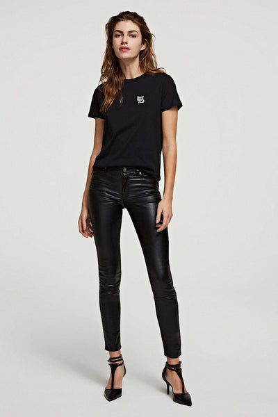 Karl Lagerfeld Metallic Skinny Jeans Μαύρο 210W1103