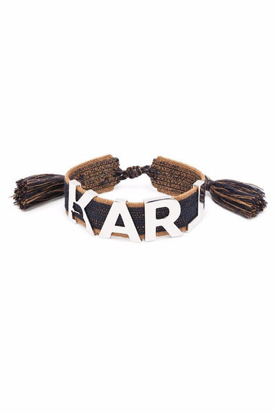 Karl Lagerfeld Κ WovenMetal Logo Bracelet 221W3952