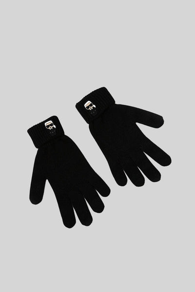Karl Lagerfeld K/Ikonik Patch Πλεκτά Γάντια Μαύρα 226W3605