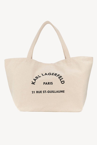 Karl Lagerfeld Logo-Print Camvas Shopper Natural Τσάντα 201W3138