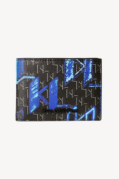 Karl Lagerfeld K/Monogram Klassik Πορτοφόλι Μαύρο/Μπλε 230M3205