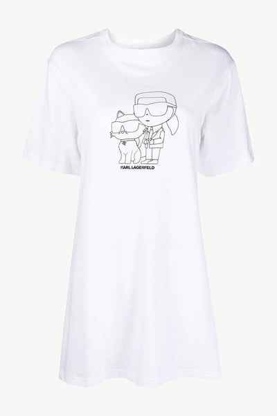 Karl Lagerfeld Ikonik 2.0 T-shirt pj Dress Άσπρο 230W2114