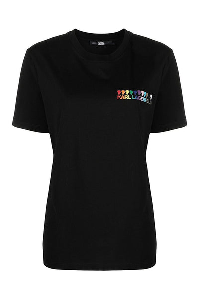 Karl Lagerfeld K/Pride Circle Logo T-shirt Μαύρο 225W1781