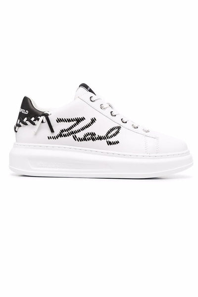 Karl Lagerfeld Embroidered-Logo Leather Sneakers KL62572 010