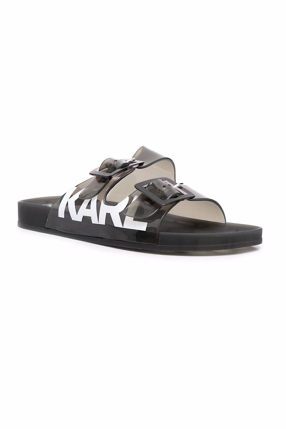 Karl Lagerfeld Logo-Print Double-Buckle Sandals KL80720