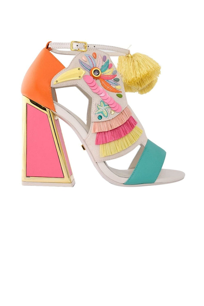Kat Maconie Aya White Kicker Heel Sandals –