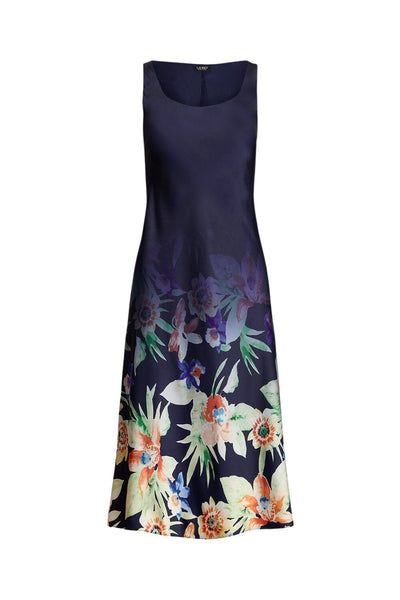 Lauren Ralph Lauren Floral Belted Charmeuse Φόρεμα με Ζώνη 250889192001